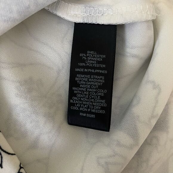 NWT EXPRESS Strapless Dress Pencil Stripe Floral Zip Stretch Women 8 Black White - Picture 12 of 14